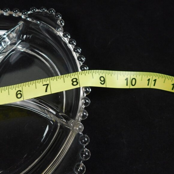 Imperial Glass Clear Candlewick Round 4 Part Divided Serving Relish Dish - Picture 7 of 7